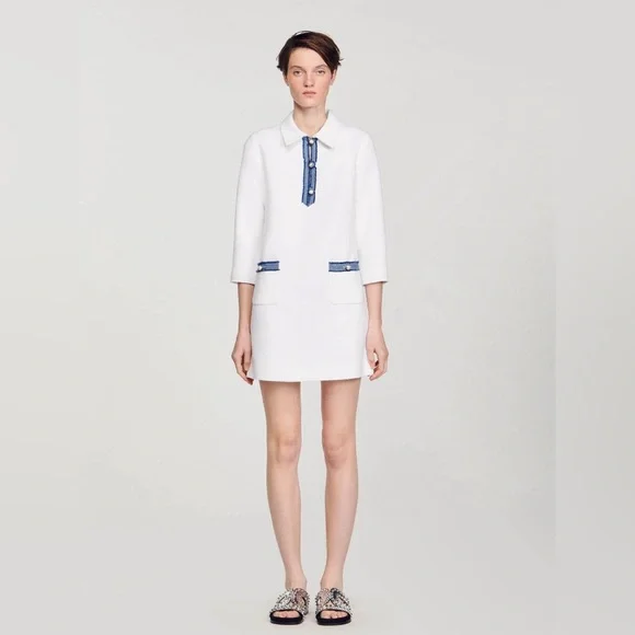zimmermann asymmetric midi dress Sandro tweed mini dress with belt main image 0